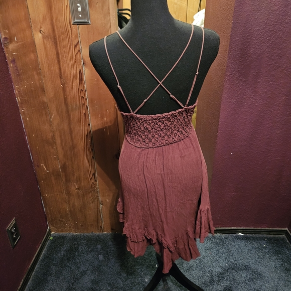 Free People Brown Lace Mini Dress size xs - Picture 4 of 5